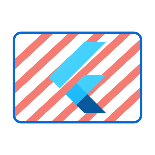 Flutter logo 佔位符,代替缺失的小部件影像或視覺化效果。