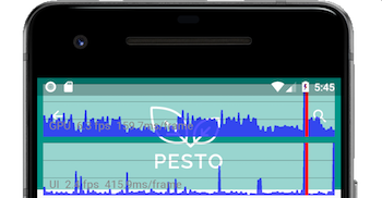 Screenshot of performance overlay showing jank with red bars
