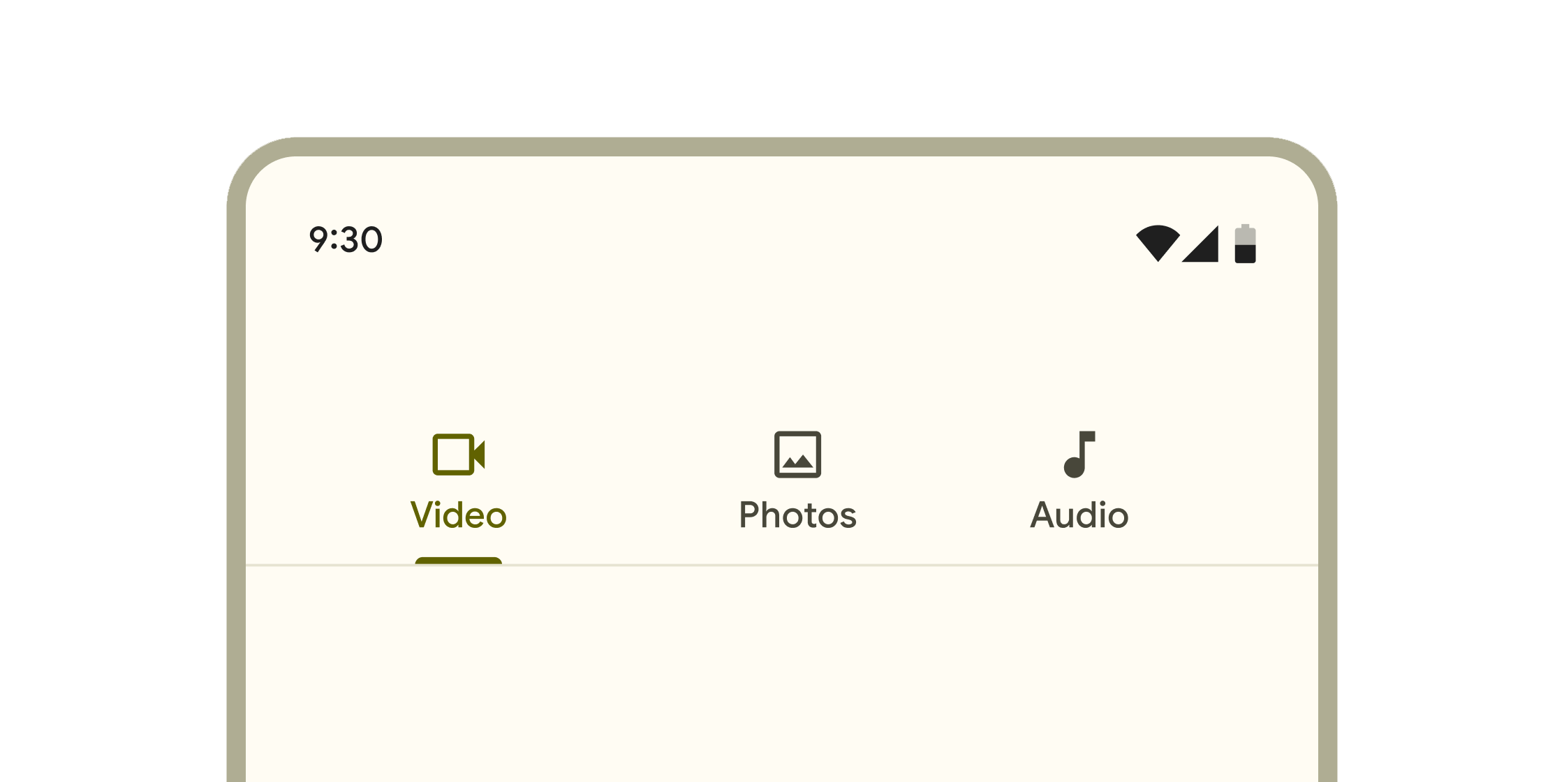 TabBar Material 小部件的渲染示例。