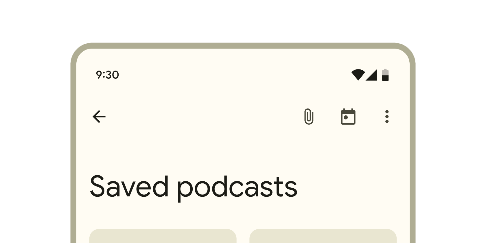 AppBar Material 小部件的渲染示例。