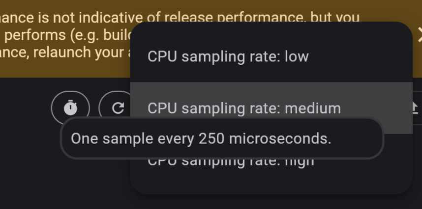 Sampling rate for dropdown Sampling rate for dropdown