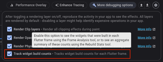 Track widget build counts setting Track widget build counts setting